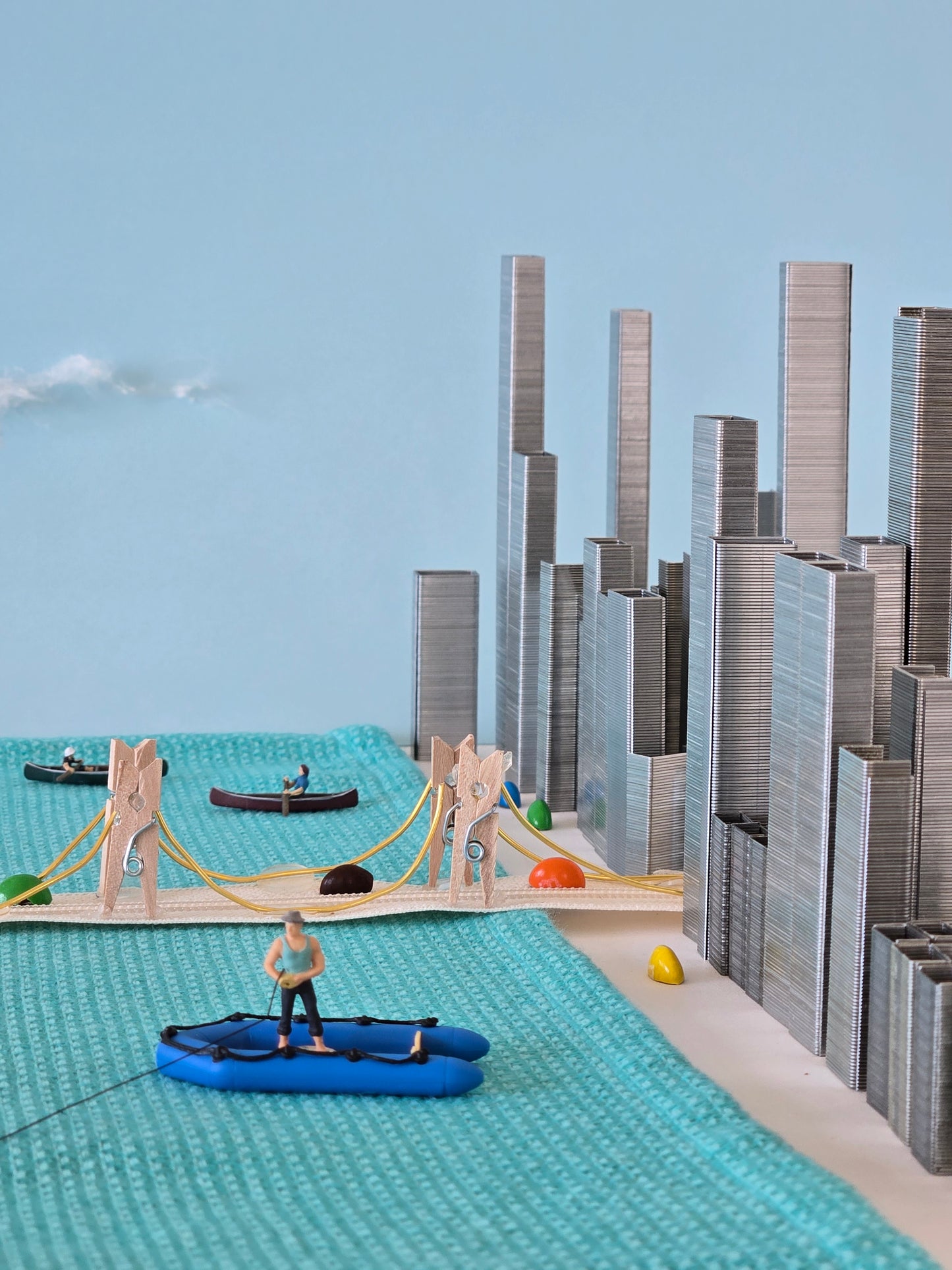 Man Fishing by the Bridge Greeting Card