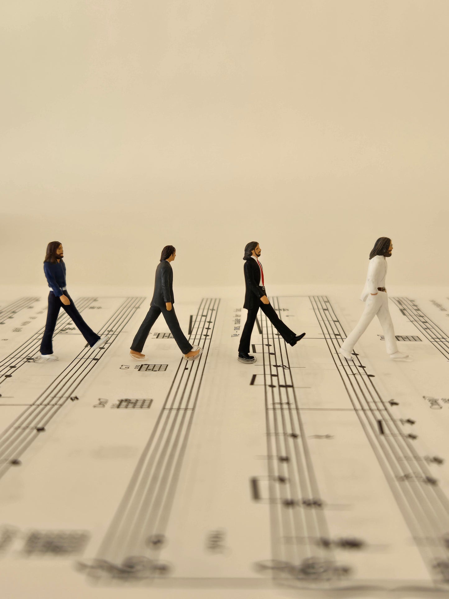 Beatles Walking on Sheet Music Greeting Card