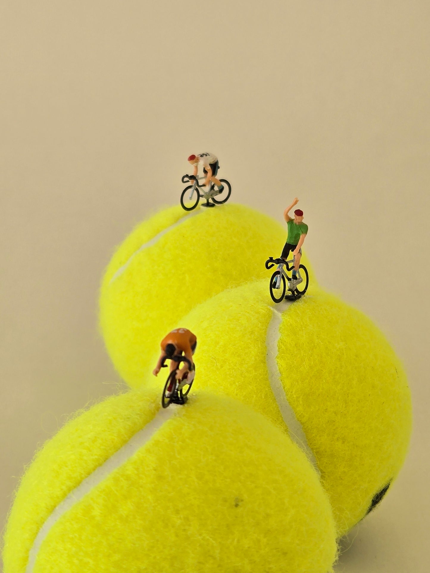 Bikers Riding on Tennis Balls Greeting Card
