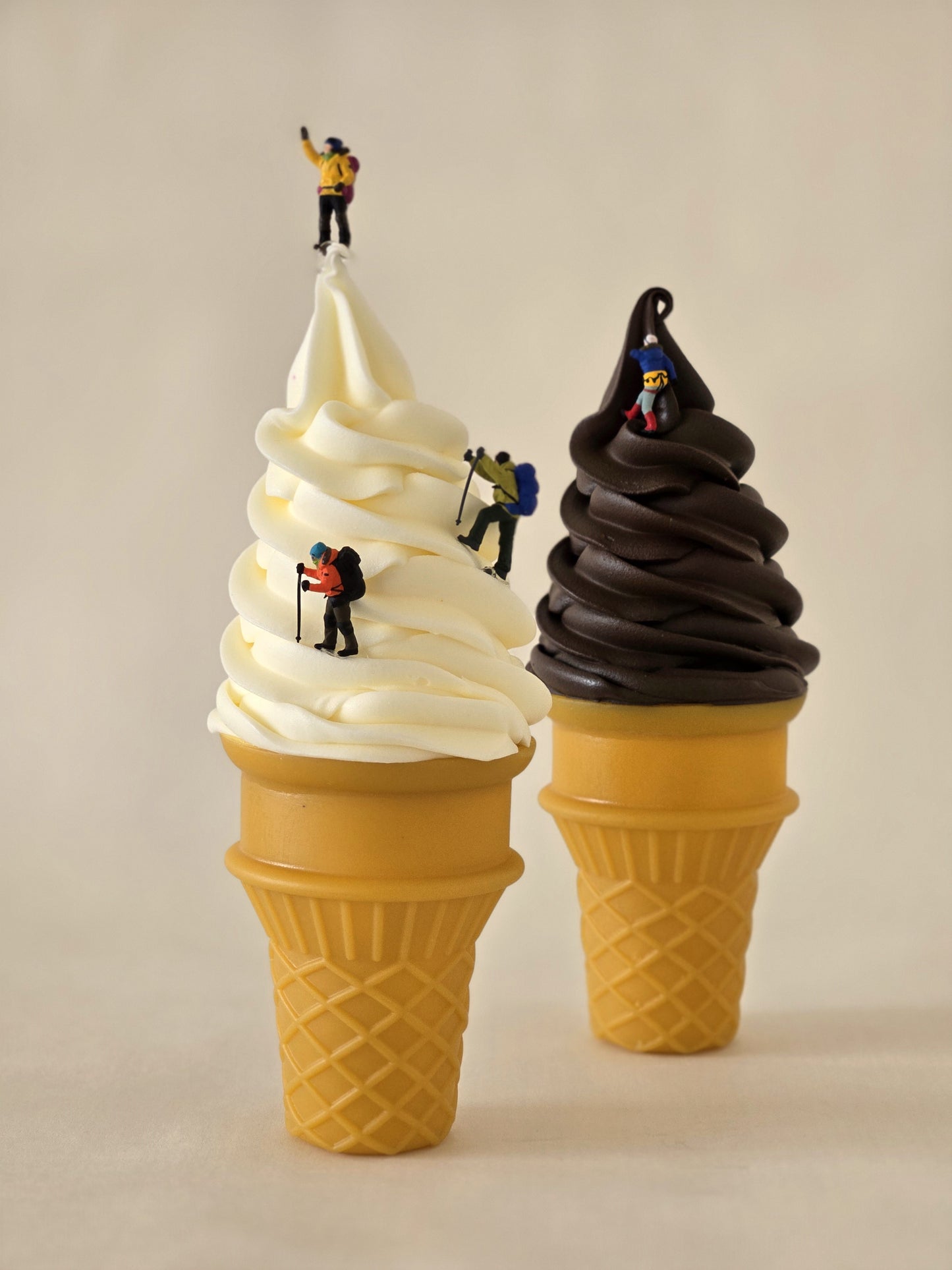 Hikers on Ice Cream Cones Greeting Card