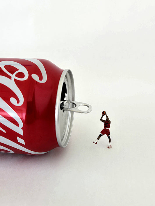 Basketball Player Playing Hoops with Coke Greeting Card