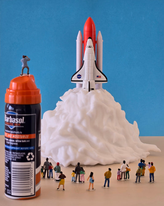Rocket with Photographer Greeting Card
