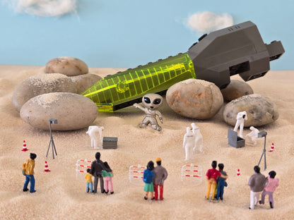Alien being Observed and Investigated Greeting Card