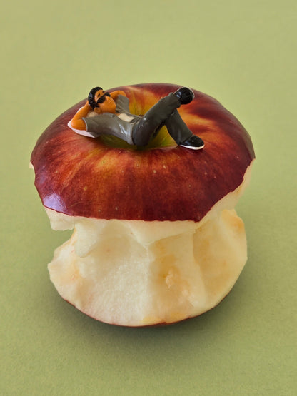Man Napping on an Apple Greeting Card