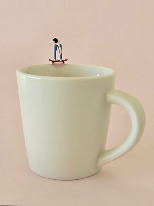 Girl Skateboarding on Cup Greeting Card