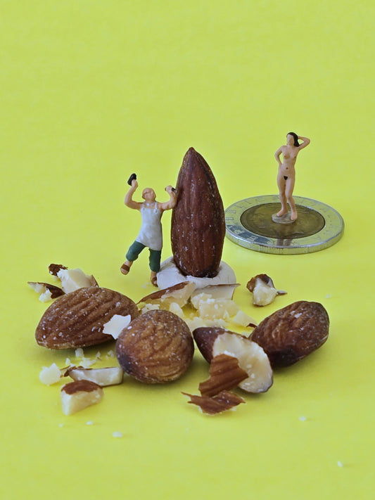 Sculpturing on an Almond Greeting Card