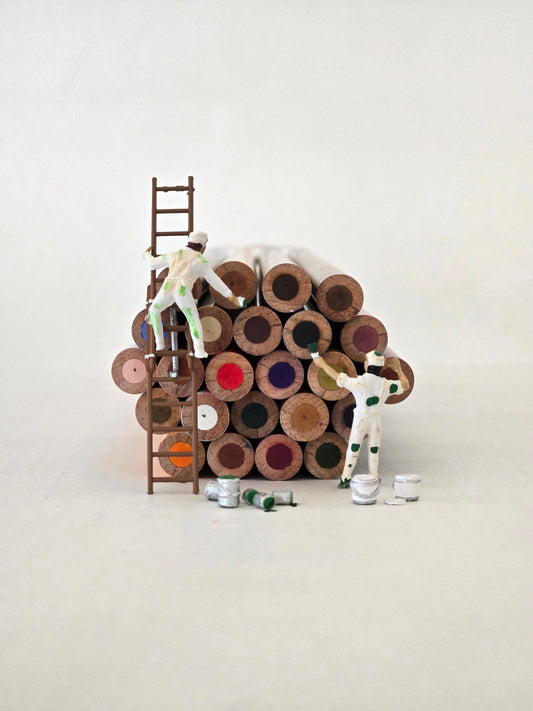 Painters Painting Pencils Greeting Cards