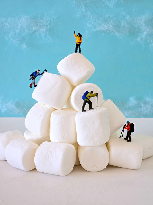 Climbers on Marshmallows Greeting Card
