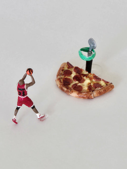 Basketball Dunk in Pizza Greeting Card