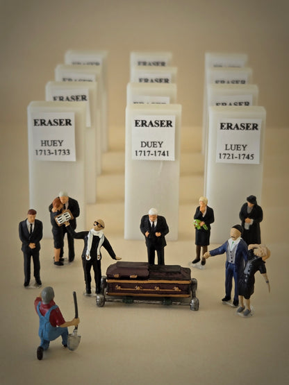 Funeral at the Eraser Family Plot Greeting Card