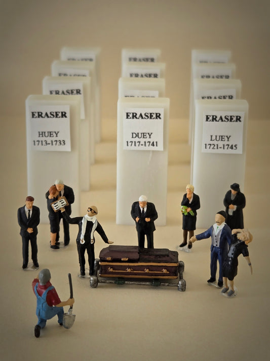 Funeral at the Eraser Family Plot Greeting Card