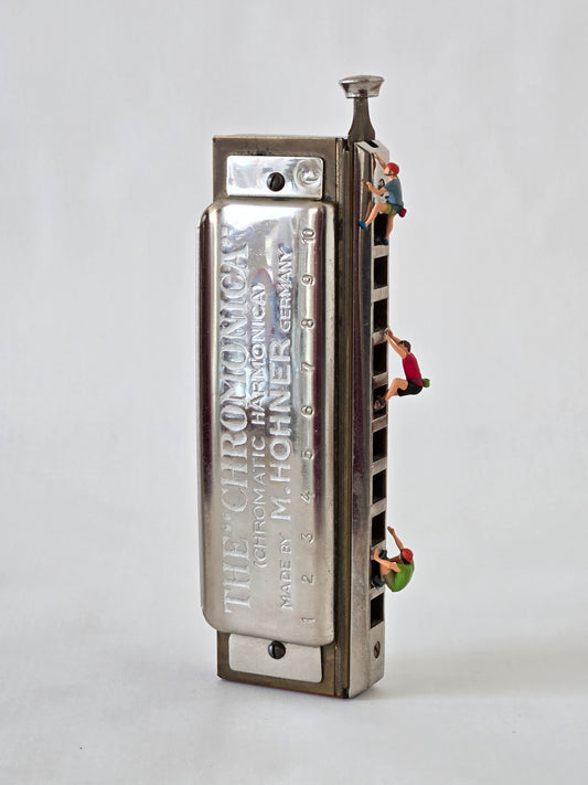 Harmonica Climbers Greeting Card