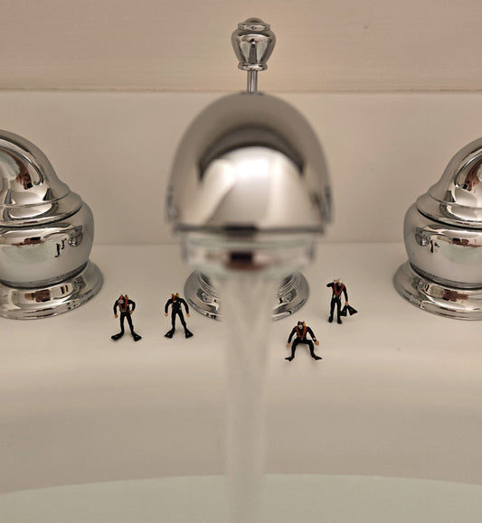 Frogmen Looking for Farrah Faucet Greeting Card