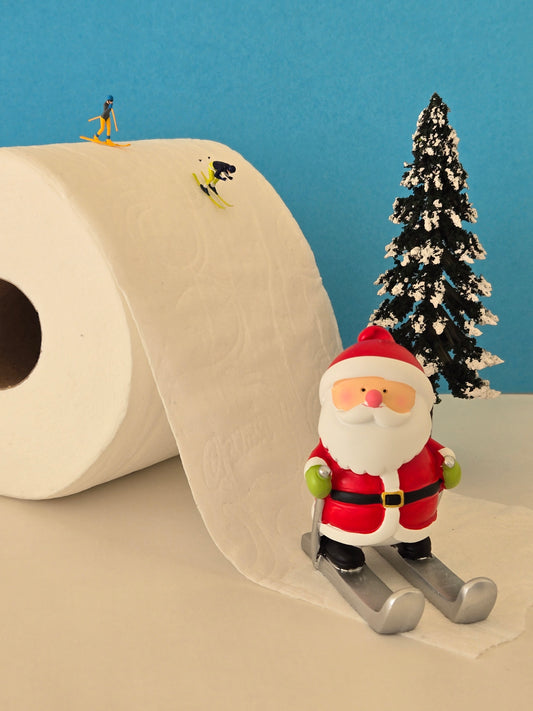 Santa on Skis Greeting Card