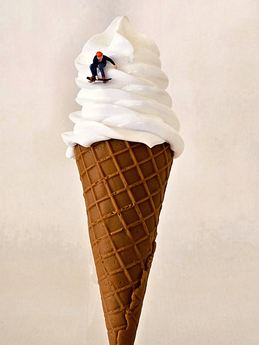 Skateboarder on Waffle Ice Cream Cone Greeting Card