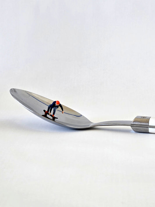 Boy Skateboarder on Spoon Greeting Card